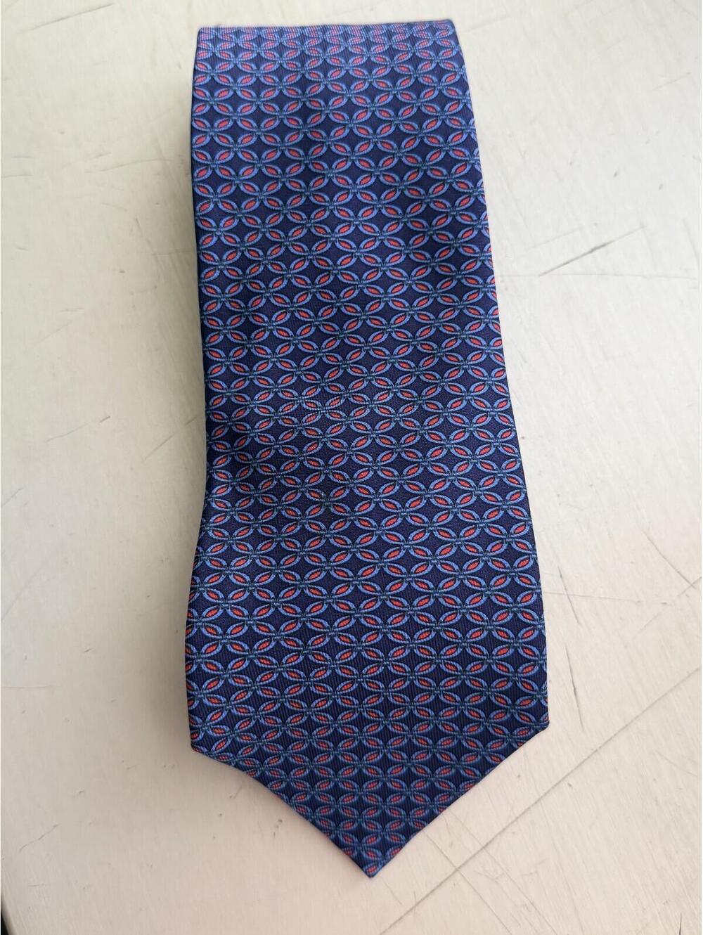 HERMES PARIS GEOMETRIC PRINT NECK TIE